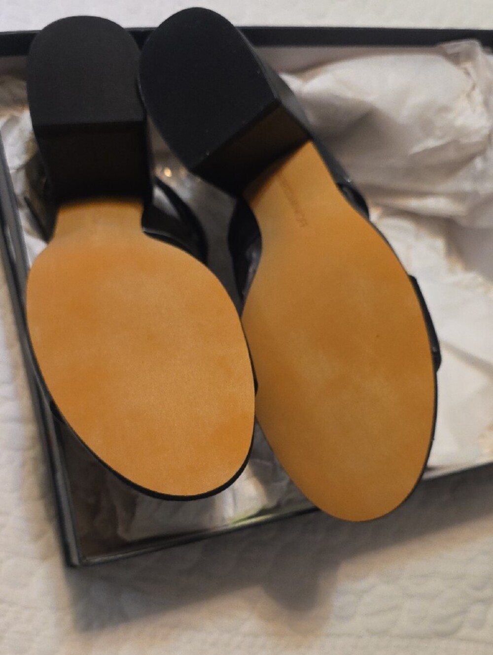 Rebecca Minkoff Black Grommet Strap Block Heel Sandals - Picture 3 of 4